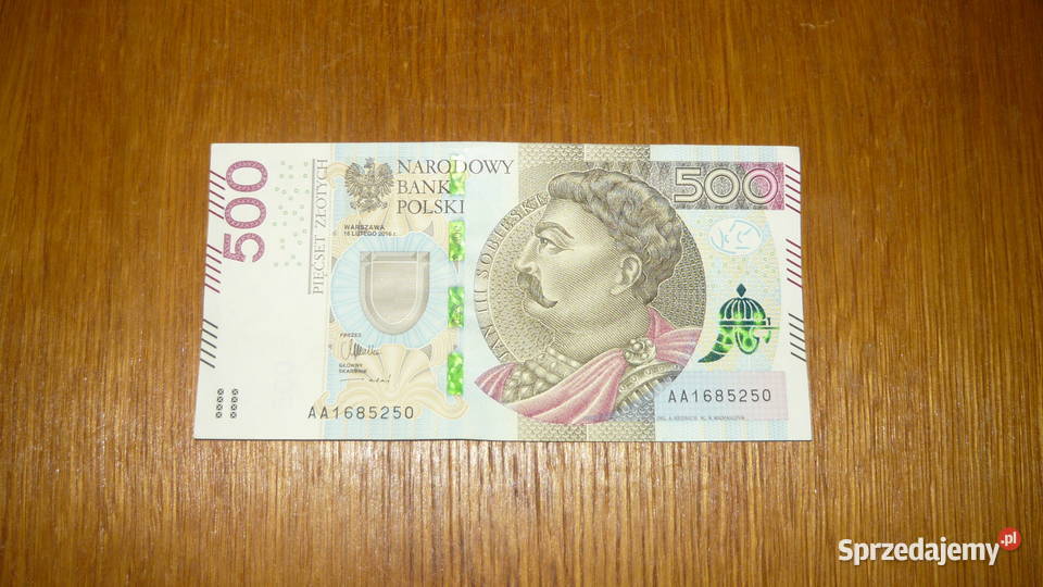 Banknot 500 seria AA 2016 r Sokółka sprzedam