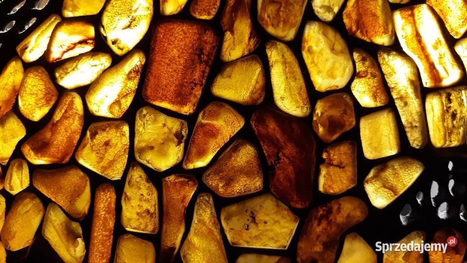 Wyjątkowa Lampa z bursztynem odcienie żółtego Gdańsk