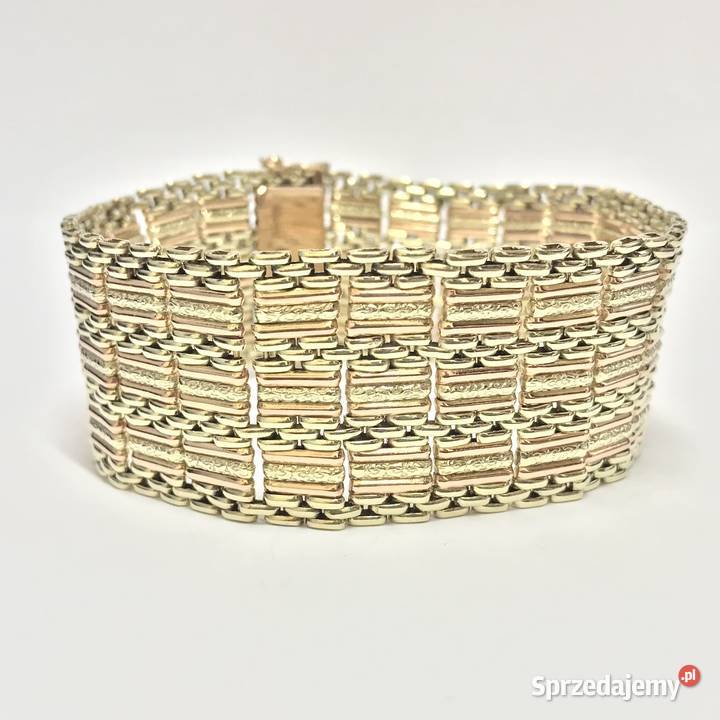 Złota BRANSOLETKA damska 14K masywna EFEKTOWNA Warszawa