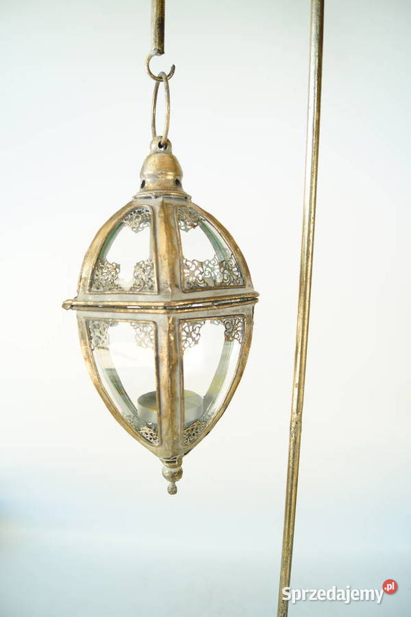 Latarnia Lampa na świece retro latarnia szkło Gizałki