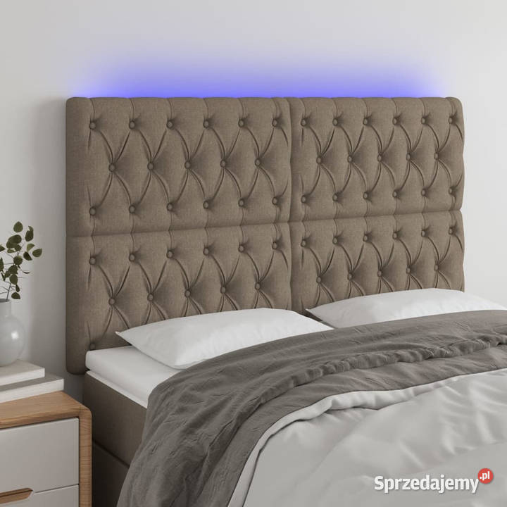 Zagłówek do łóżka z LED taupe 160x7x118128 Warszawa