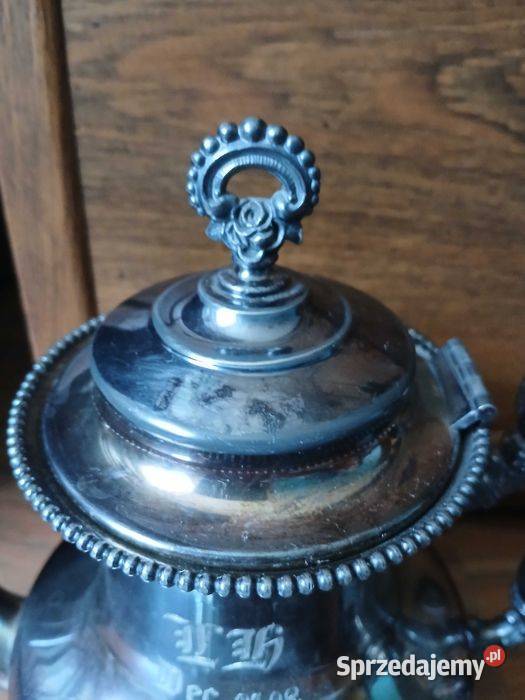 Stary zestaw środka stołu zdobiony przedwojenny Porcelana i szkło Kraków