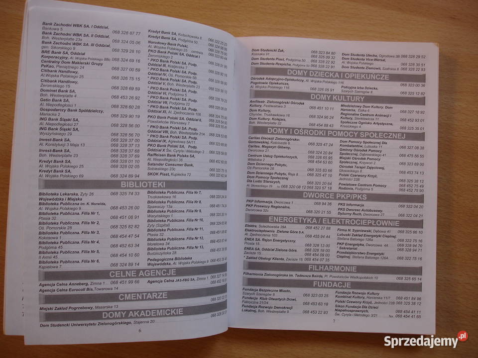 Książka telefoniczna 20078 ZIELONA GÓRA Antykwariat Zielona Góra sprzedam