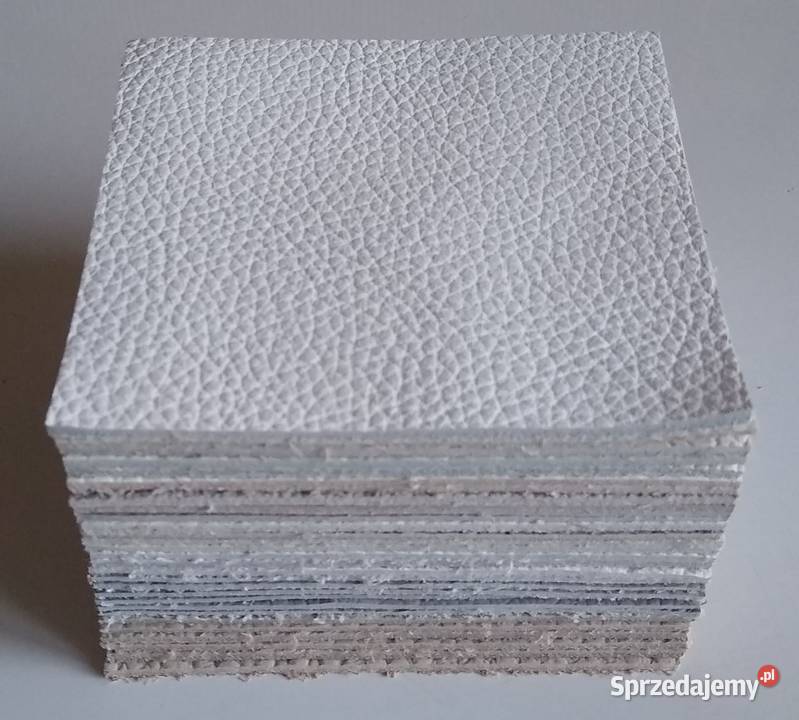 Skóra Kwadrat 8 x 8 30 sztuk Licowa Włoska Biały sprzedam