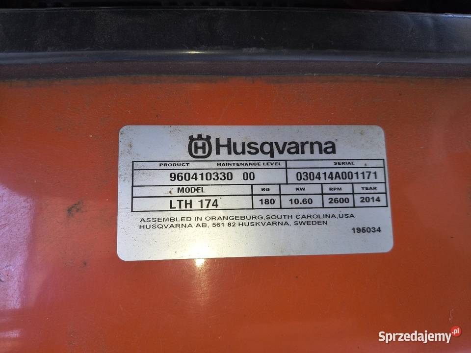 Kosiarka traktorek Husqvarna LTH174 Lucynowo