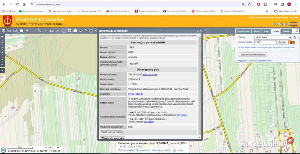50udziału w dużej działce budowlano siedliskowa Nowy Dwór Mazowiecki