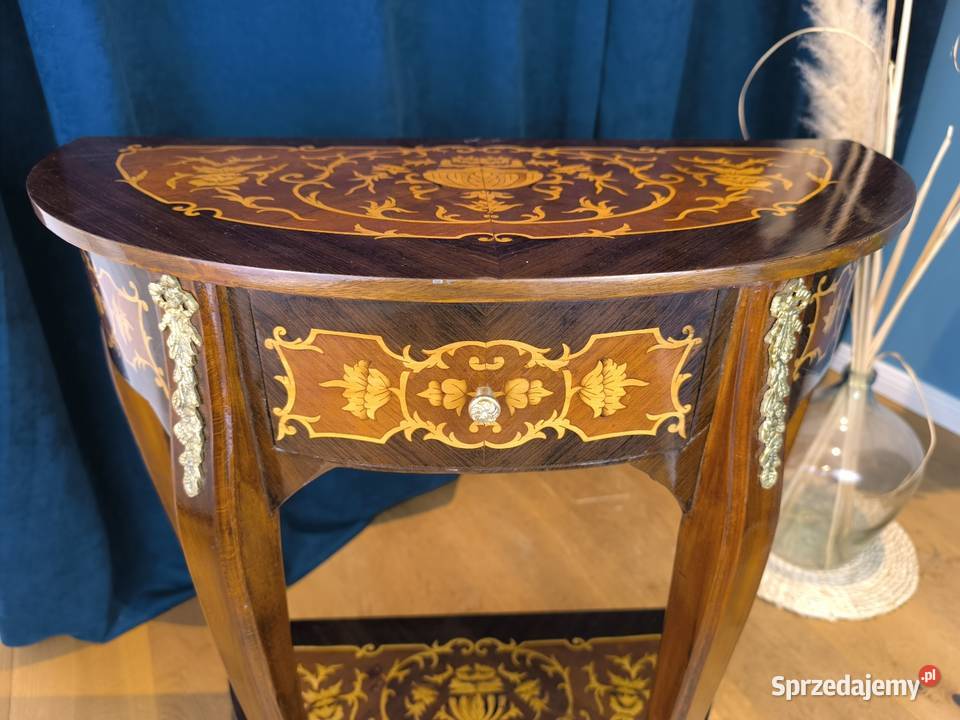 Piękna unikalna konsolka intasjowana przyścienna Łódź sprzedam