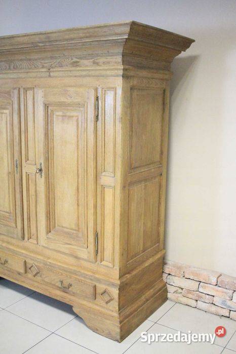 Solidna szafa z litego dębu półki regał zamykany Góra
