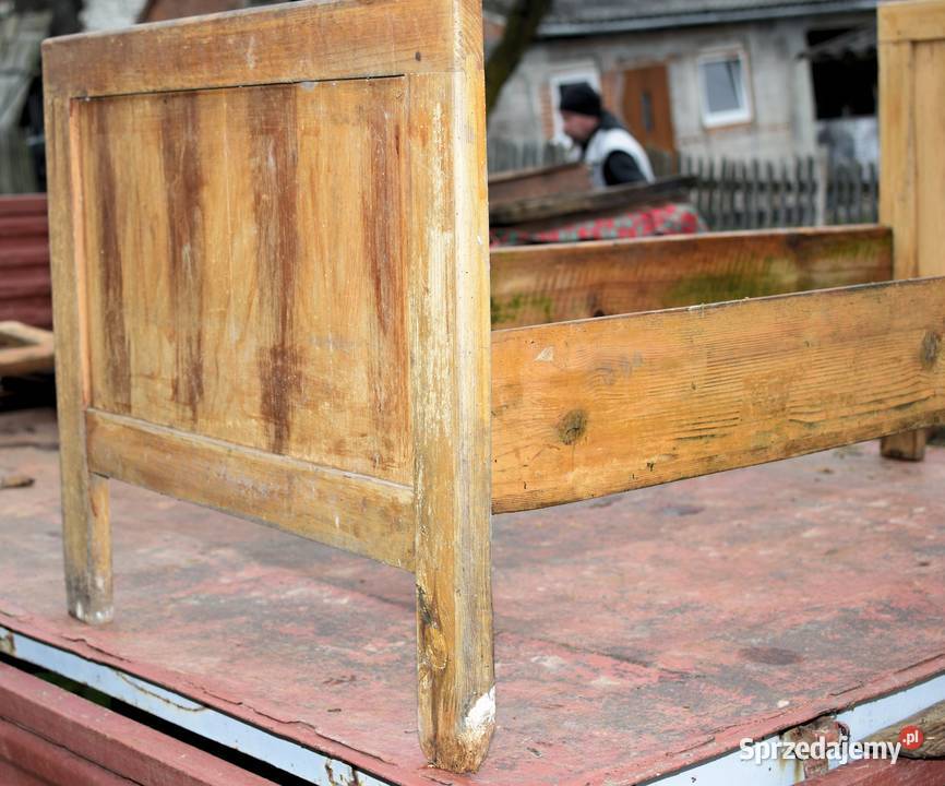 stare drewniane łóżko meble dom pokój antyk 2 Iwierzyce
