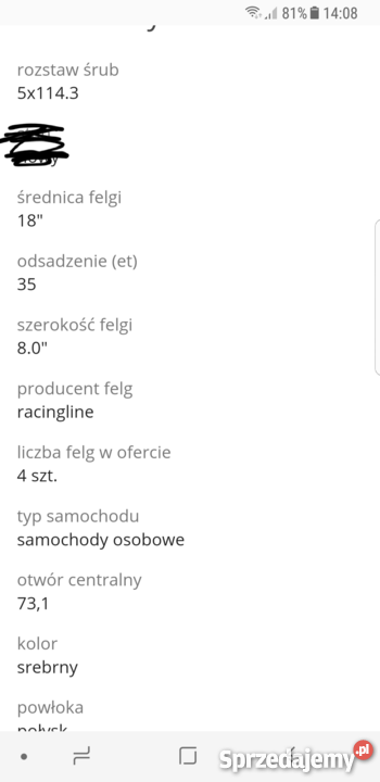 Sprzedam alufelgi R18 5x1143 Gromnik