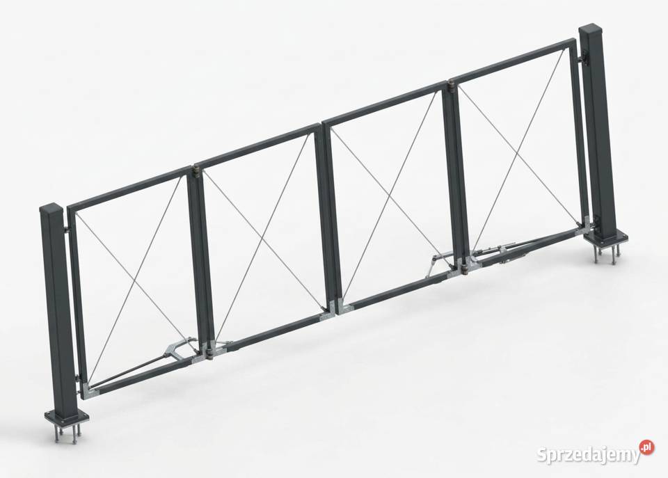 Brama Harmonijkowa Łamana 45x15m Rama Baza Kościelec
