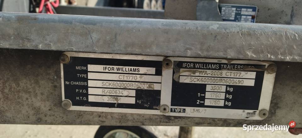 Przyczepa laweta Williams CT177G 2021r Targowisko