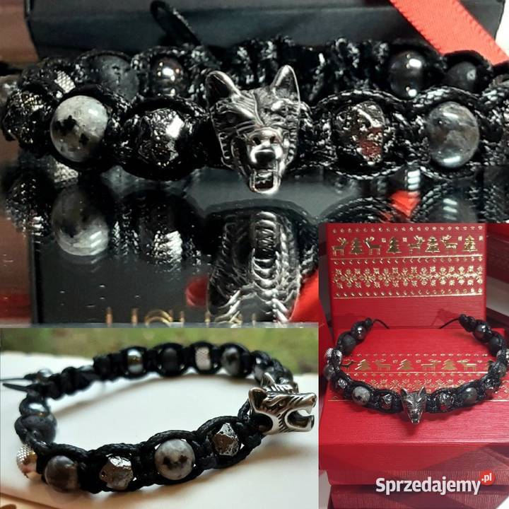 BRANSOLETKA KAMIEŃ YOOPERLITE LAWA WILK STAL Warszawa