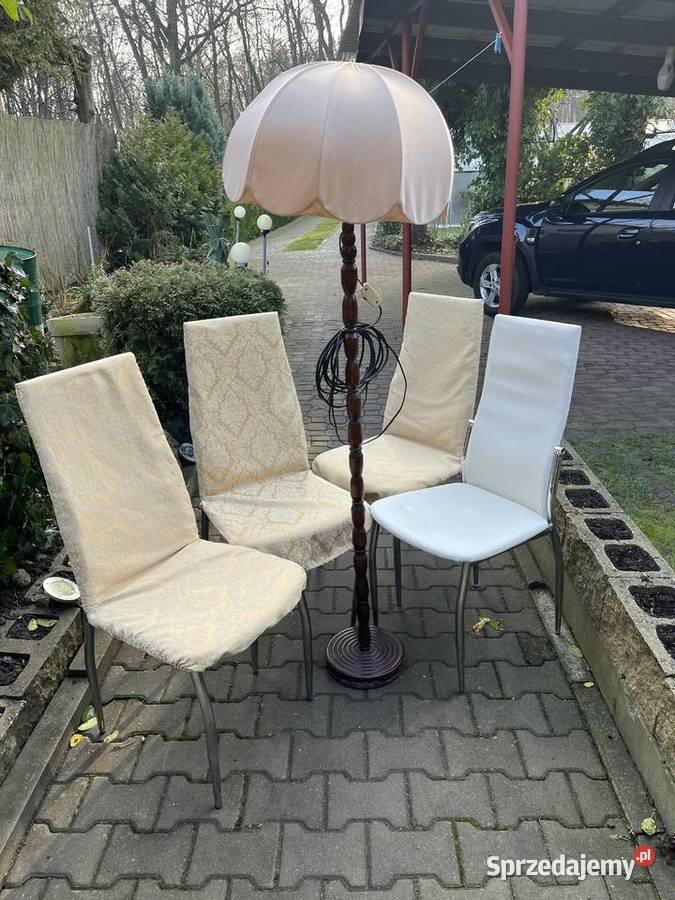 Komplet 4 krzeseł Metalowych Lampa drewniana z Lublin
