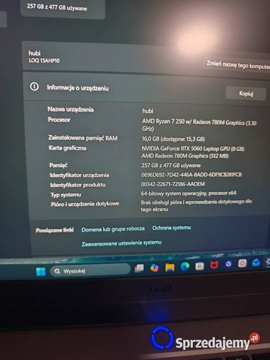 Lenovo loq rtx 5060 gwarancja