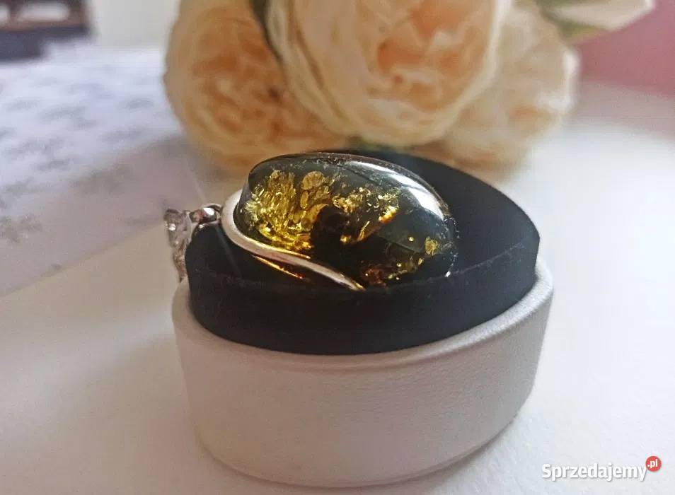 Wisior bursztyn naturalny oprawiony w srebro Warszawa