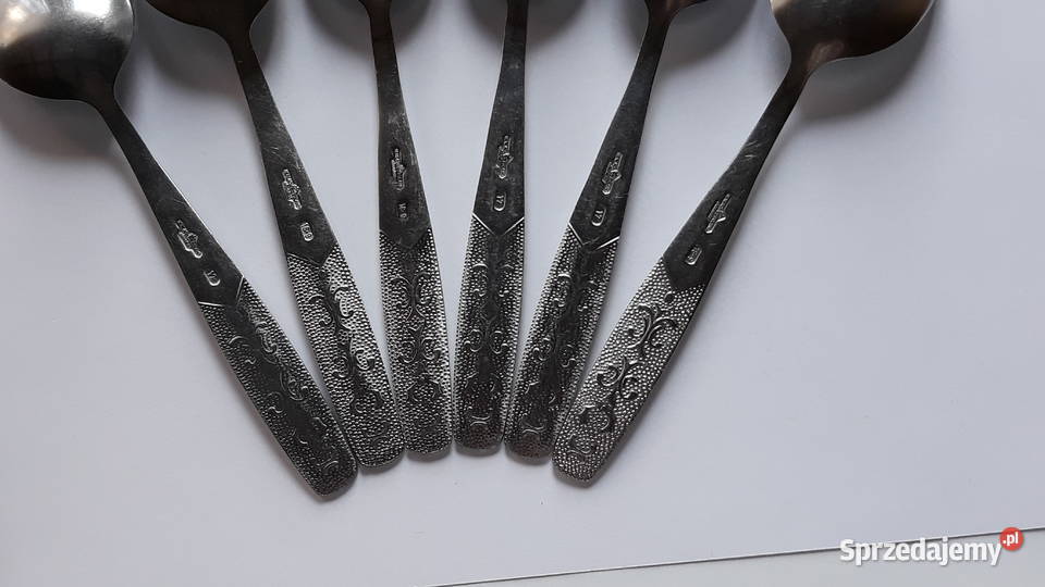 Łyżki obiadowe 2 ROŚLINNY Gerlach sztućce PRL Dąbrowa Górnicza