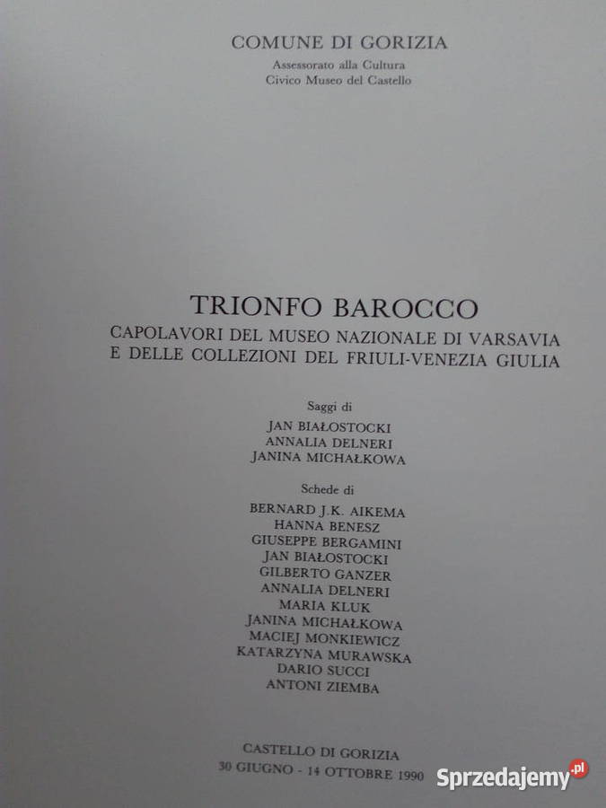 TRIONFO BAROCCO Edizioni Della Laguna 1990 Puławy