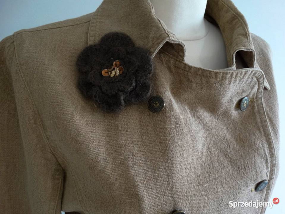 Kurtka Trencz Bosmanka Lniana Len Bawełna Lekka Kurtki i płaszcze Łomża