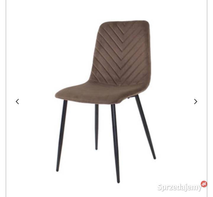Krzesło brązowe z weluru na czarnych nogach