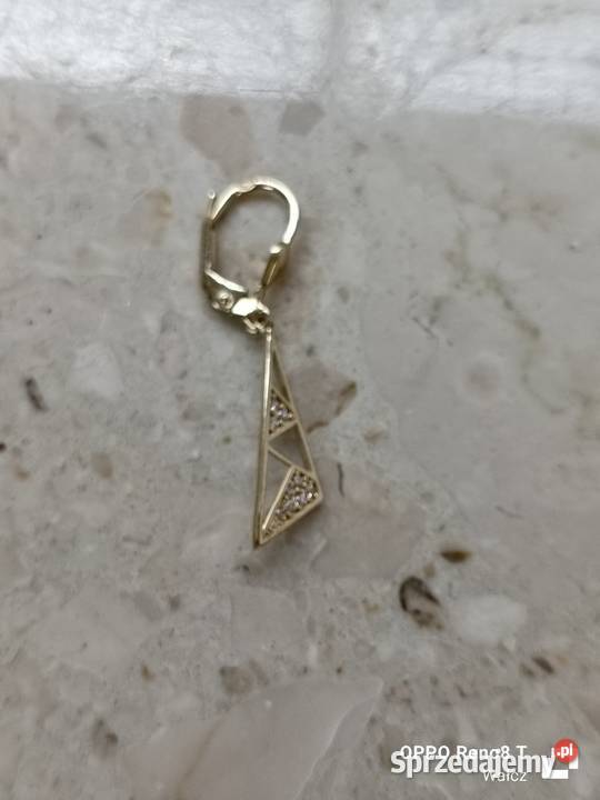 Złote Nowe kolczyki z cyrkoniami wys 35mmpr333 złoto zachodniopomorskie Wałcz