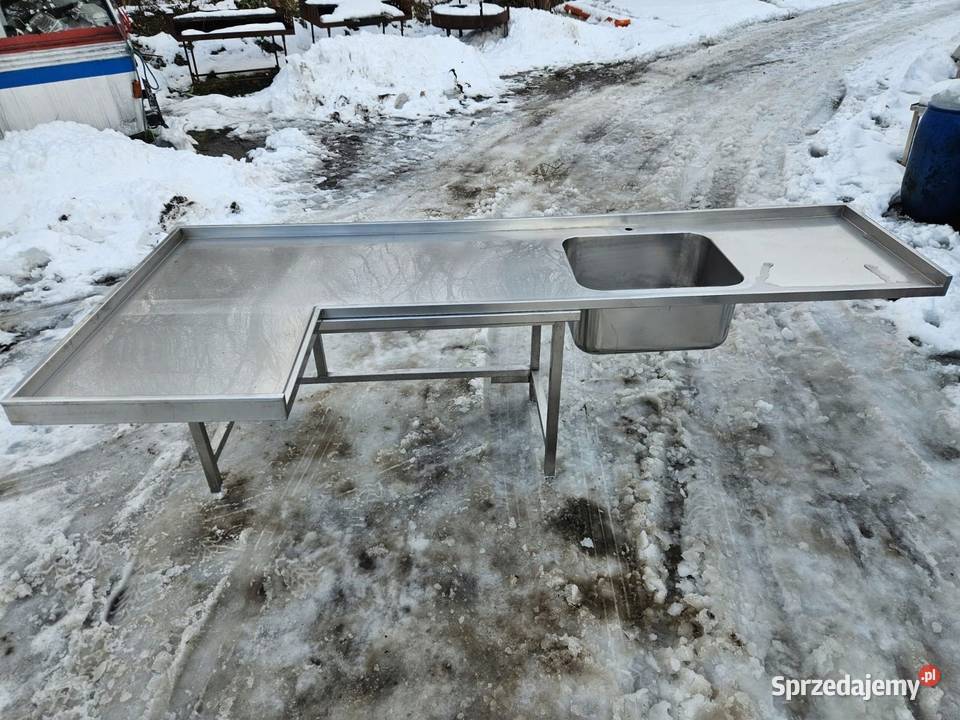 Blat narożny ze zlewem 285 x 1265 GRUBA STAL Góra sprzedam