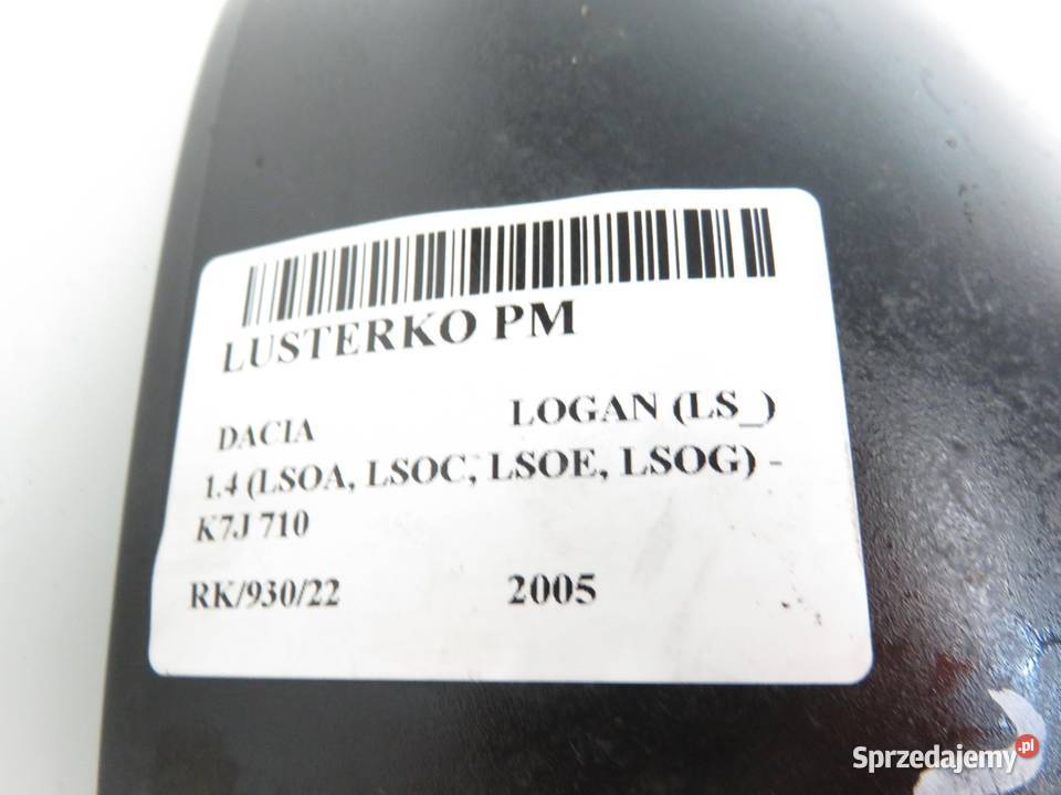 LUSTERKO PRAWE DACIA LOGAN LS 8200240597 małopolskie