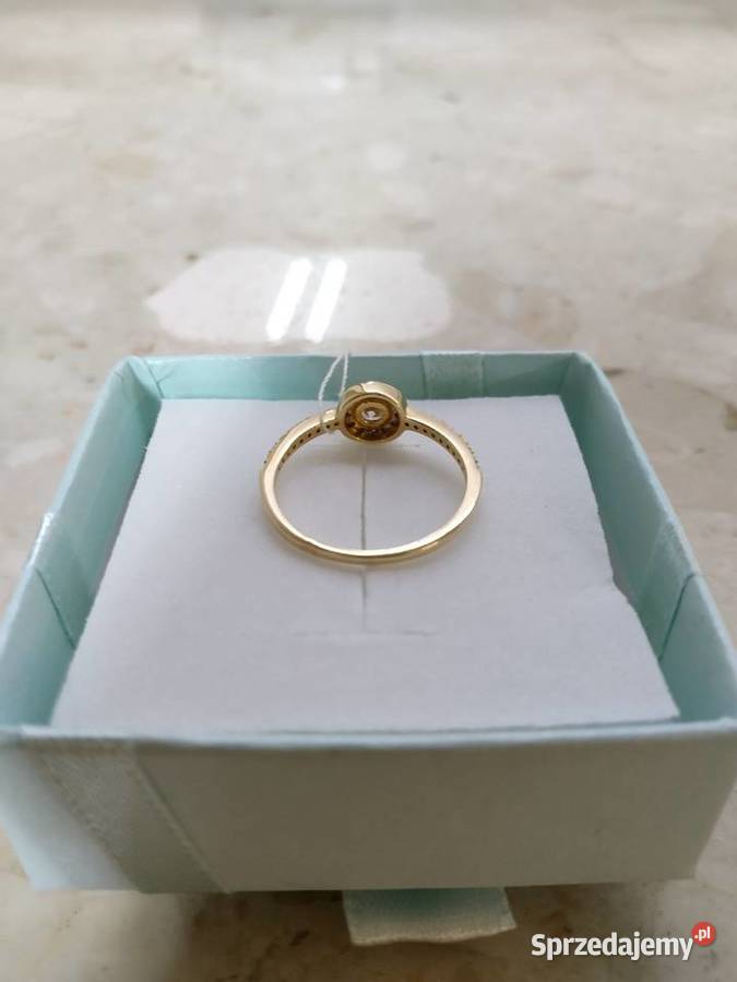 Złoty Nowy pierścionek z cyrkoniami pr585 14 Pierścionki Wałcz
