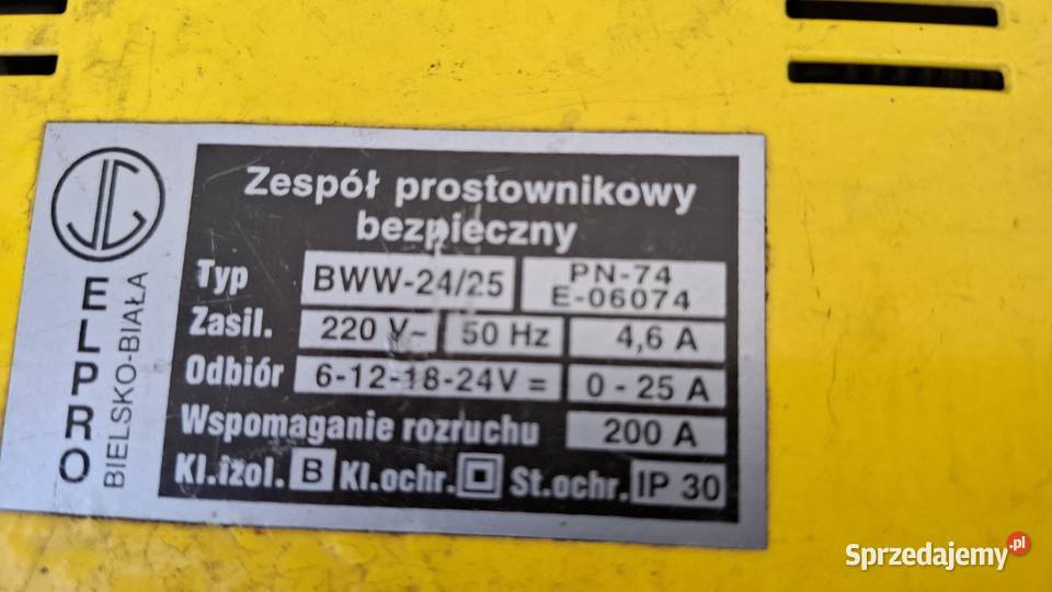 Prostownik zespół prostowniczy bezpieczny elpro Toszek