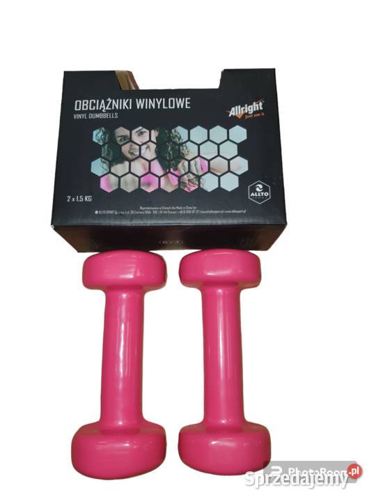 Hantle winylowe fitness 2 x 15 Sprzęt do ćwiczeń Dębica