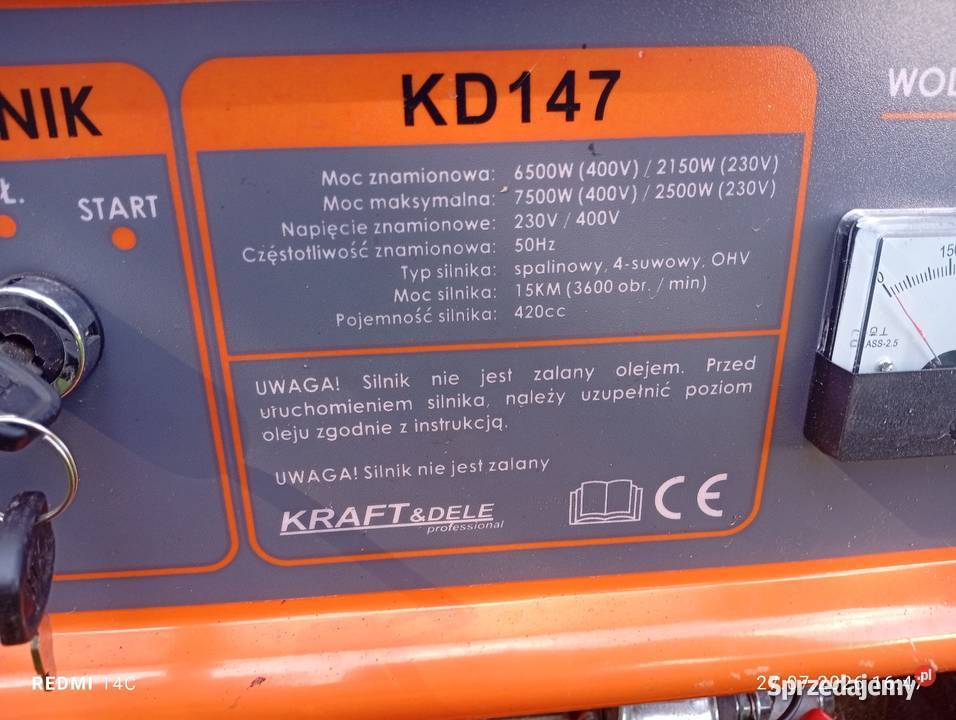 Agregat prądotwórczy uszkodzony Straszyn
