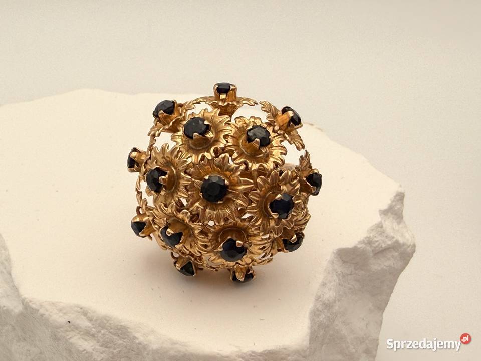 Wspaniały bukiet szafirów Vintage pierścionek zachodniopomorskie Szczecin
