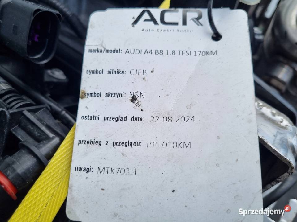 SILNIK KOMPLET Audi A4 B8 18 TFSI 170 Chełm