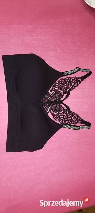 Top czarny cyrkonie motyl ramiączka Sulmierzyce sprzedam