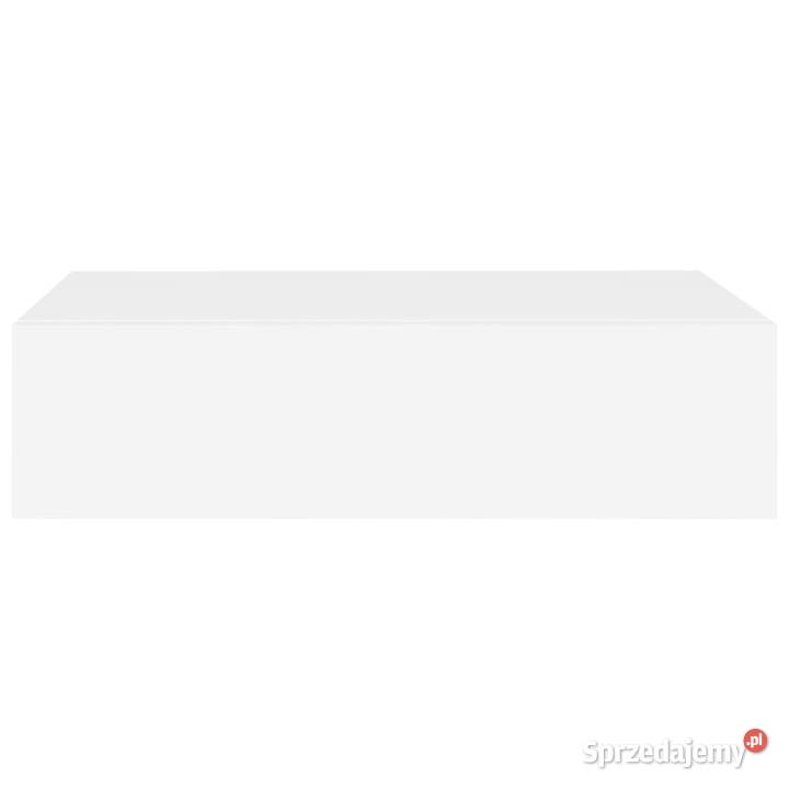 Półka ścienna z szufladą biała 40 x 235 x 10 MDF Warszawa sprzedam