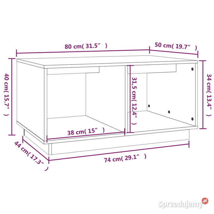 Stolik kawowy czarny 80x50x40 lite drewno mazowieckie Warszawa