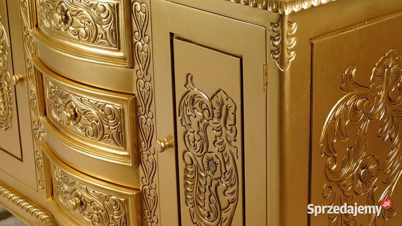 Nowa Komoda Szafka Złota 120 rokoko barok 78324 85cm Dom i Ogród wielkopolskie Września