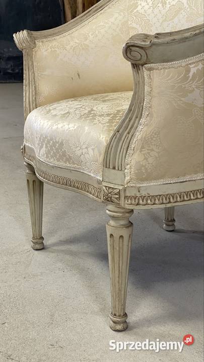 Fotel Ludwik XVI francuski tapicerowany styl Budno