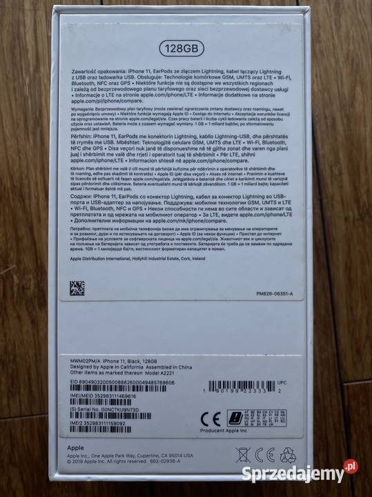 Pudełko iPhone 11 128gb mazowieckie Siedlce