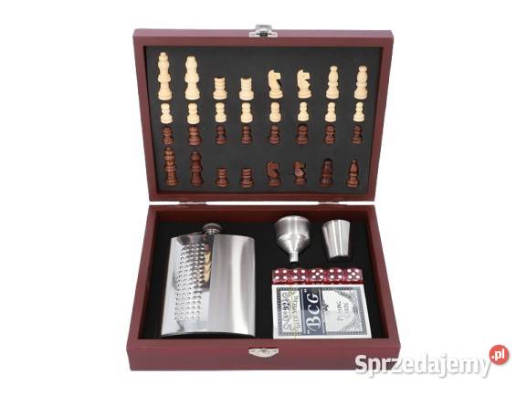 Zestaw Szachy Piersiówka Kieliszek Lejek Karty Ostrowy nad Okszą sprzedam