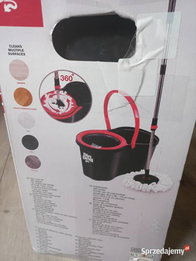 Wiadro I Mop Obrotowy Dirt Devil 16l Dom i Ogród dolnośląskie