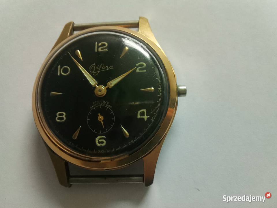 Stary pozłacany zegarek Bifora au 20 - naprawa