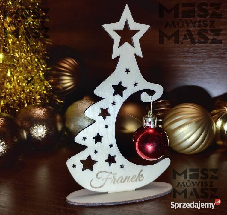 Choinka z czerwoną bombką 15 reklama drobiazg