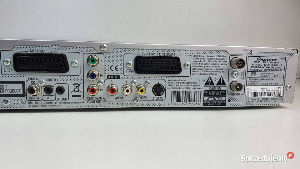 Pioneer CD DVD odtwarzacz HD DVR 540 H DVR540H Międzychód