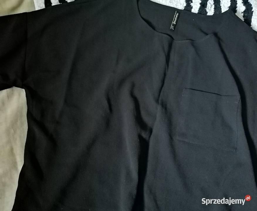 Stradivarius czarna bluzka koszula Luźniejsza Leszno