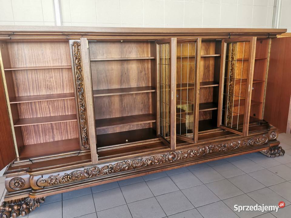 Ogromny neorenesansowy orzechowy komplet Wrocław sprzedam