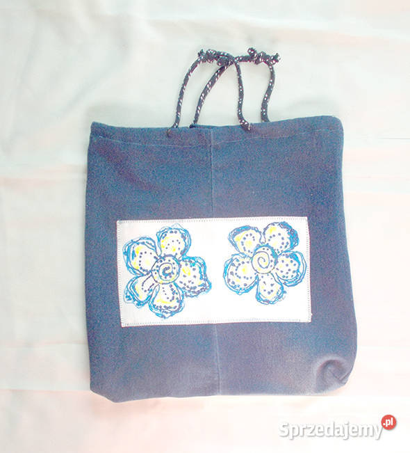 dżinsowa torba na zakupy mocna torba A4 eko 32cm