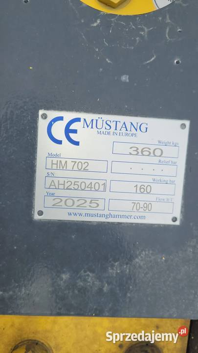Młot hydrauliczny wyburzeniowy Mustang HM 702