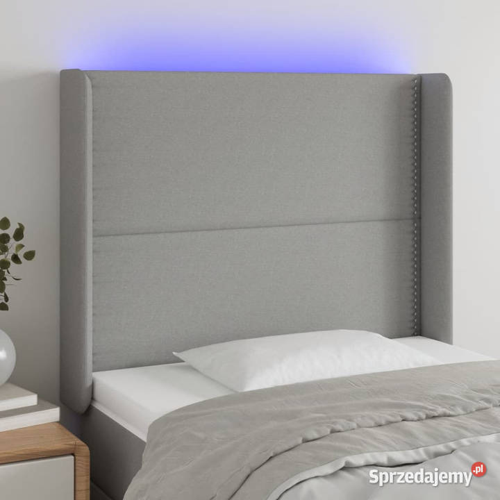 Zagłówek do łóżka z LED jasnoszary 83x16x118128 mazowieckie Warszawa sprzedam