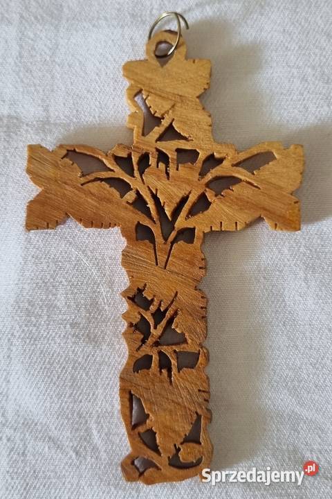 Krzyżyk wyrzeźbiony z drzewa oliwnego inny kolor Warszawa